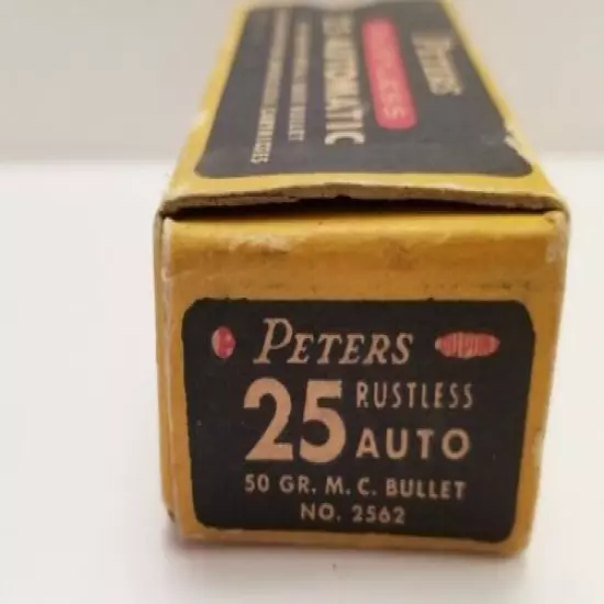 Vintage Original PETERS 25 Automatic Rustless Ammunition EMPTY BOX 