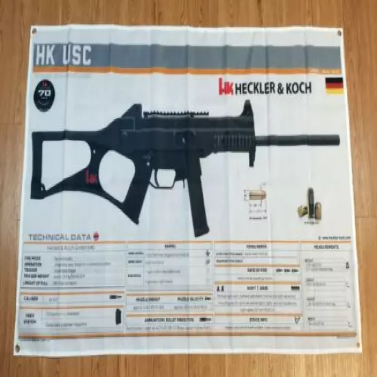 HK USC HECKLER & KOCH Banner Poster 3x5ft Parts Decal Rifle Gun Pistol H&K M257