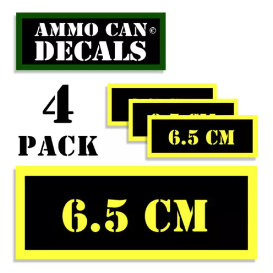 6.5 CM Ammo Can Labels Ammunition Case stickers decals 4 pack YW MINI 1.5in