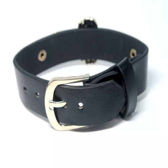 MEN MEMENTO MORI SKULLS LEATHER BRACELET