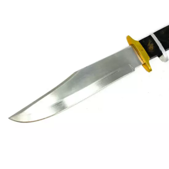 Elegant Pakistan Fixed Blade Survival Knife, 9 in Plain Blade, w/ Leather Sheath