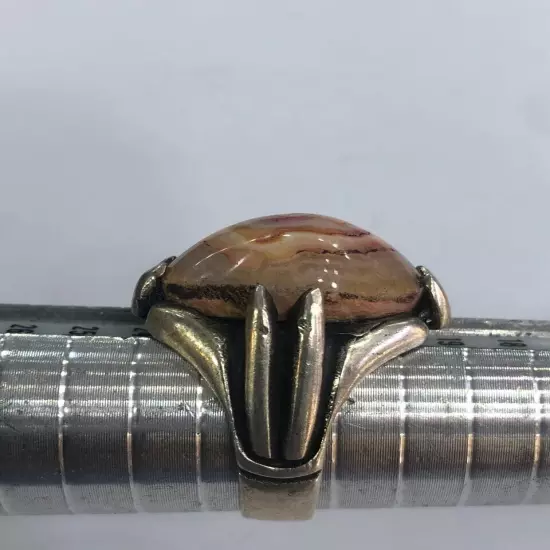 Men Silver Ring 925 Sterling Yemen Agate Aqeeq خاتم عقيق سليماني عين ايراني