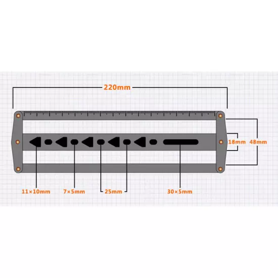 Leather Craft Belt Positioning Auxiliary Ruler handmade Punch Hole Spacing Tools