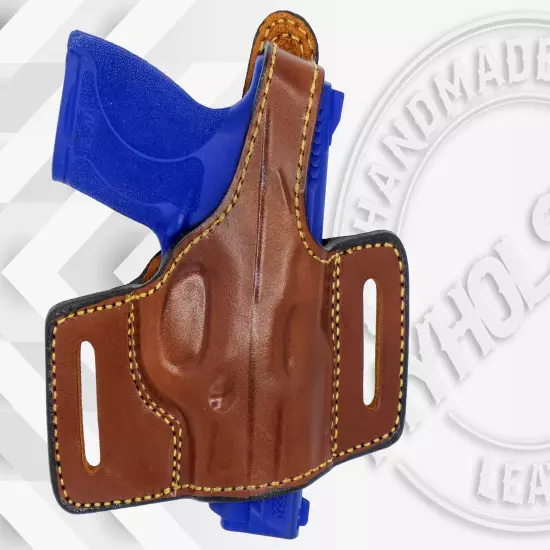 OWB Leather Slide Holster with Thumb Break Fits S&W M&P Shield 45 ACP