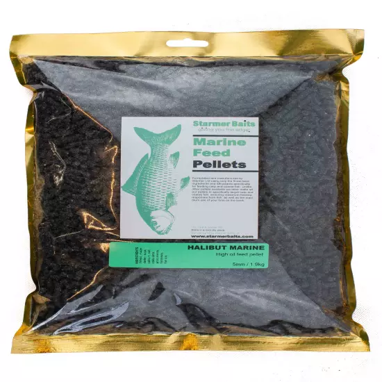 Halibut marine high oil feed pellets for carp and coarse fishing 5mm 400g-50kg