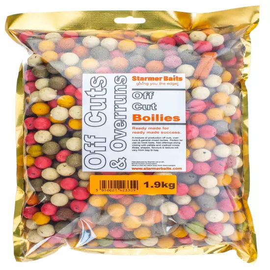 Carp fishing boilies off cuts & over runs mixed sizes and colour 1.9kg-25kg