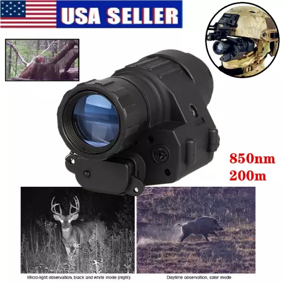 Head-mounted Hunting Scope Tactical Infrared Night Vision Telescope 200M 850nm