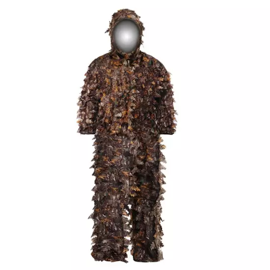 Sticky Flower Bionic Leaves Camouflage Suit Hunting Ghillie Suit Woodland C N6D1