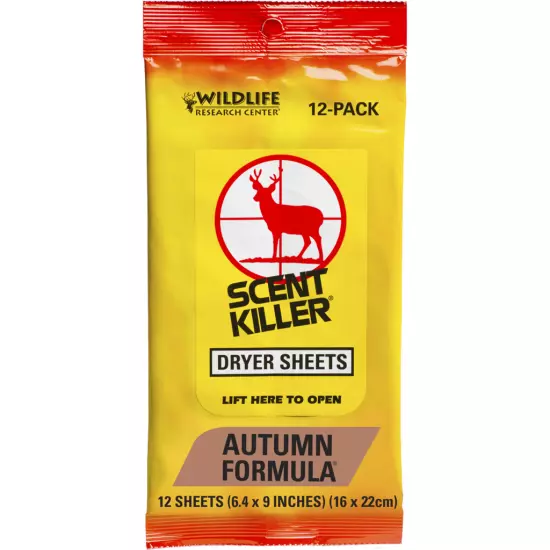 Wildlife Research Scent Killer Dryer Sheets Autumn 12 pk.