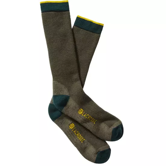 Lacrosse Men's Merino Midweight Socks Crew OD Green Large