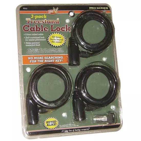 HME Treestand Cable Locks 3 pk.