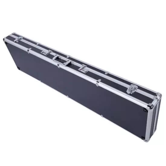 53" Long Aluminum Locking Rifle Gun Case Shotgun Safe Box Carry Case Foam Lining