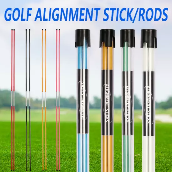 48" Golf Alignment Sticks Training Aids Putting Aid Tour Swing Practice 2PCS Set