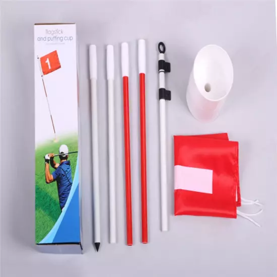 Portable Golf Practice Golf Hole Pole Cup Flag Stick Putting Green Flagstick US